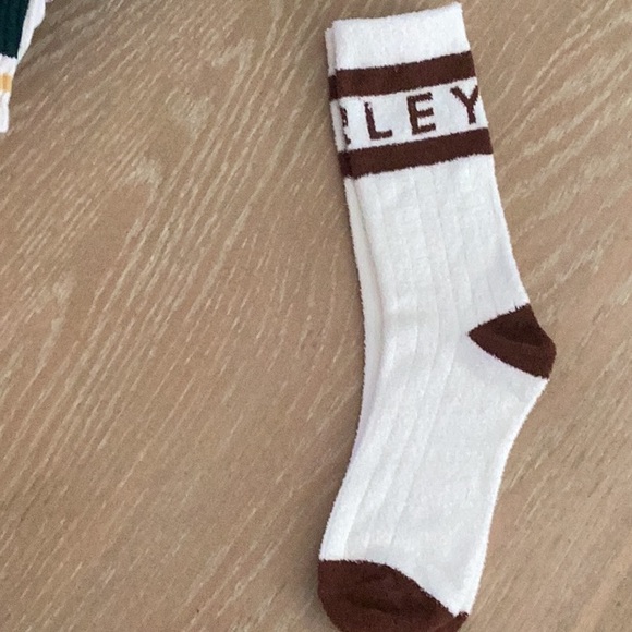 VARLEY Spencer socks Crew Retro Pair, Cream/Tan, NWOT - Picture 3 of 6